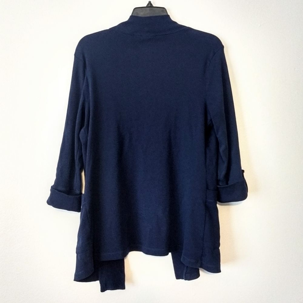 EUC Kim Rogers Navy Blue Open Front Soft Cardigan - Picture 5 of 5